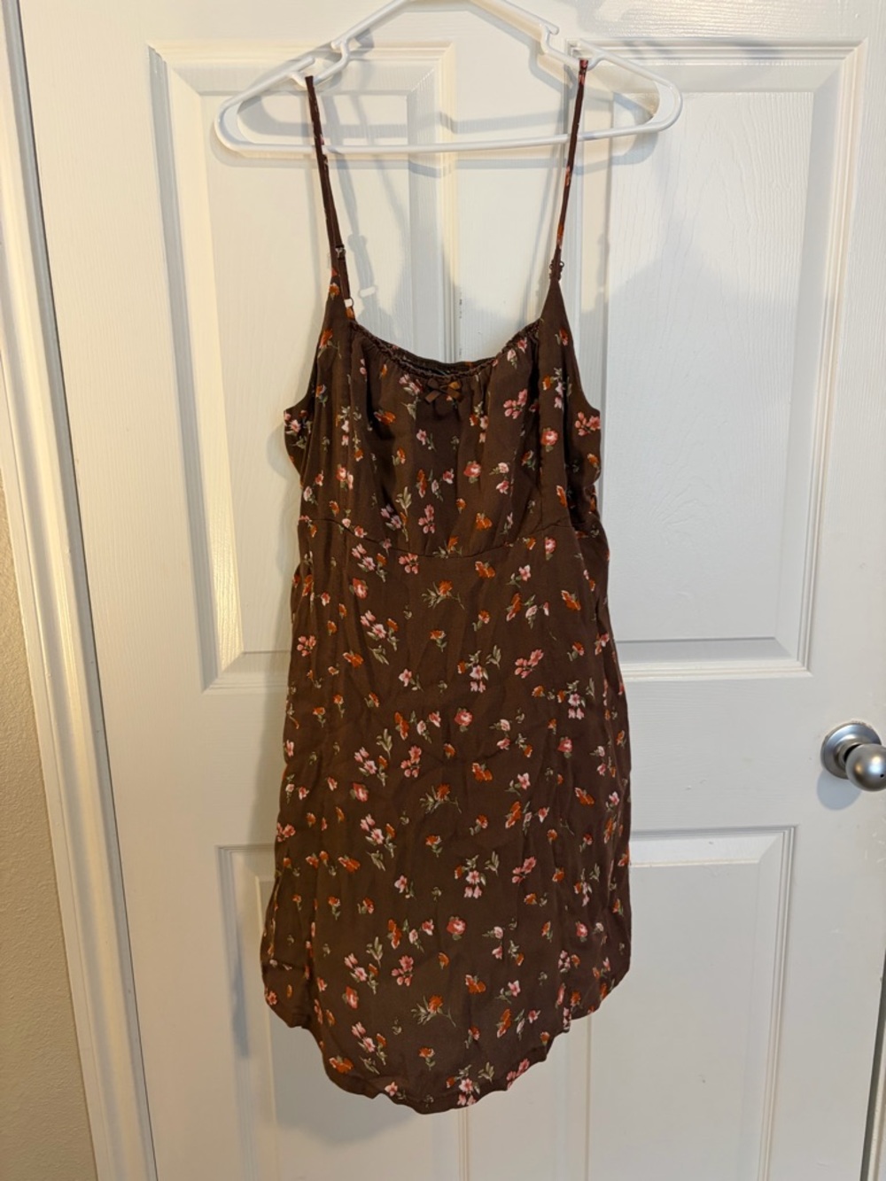 wild fable Brown Floral Sundress with Spaghetti Straps